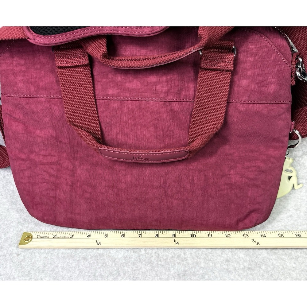 KIPLING Digifly Padded Laptop Case Magenta Strap Monkey Charm Computer Sleeve - Picture 7 of 9